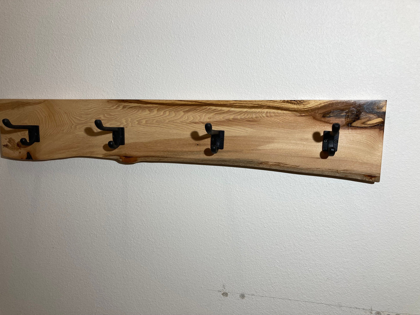 Live edge solid wood coat hook