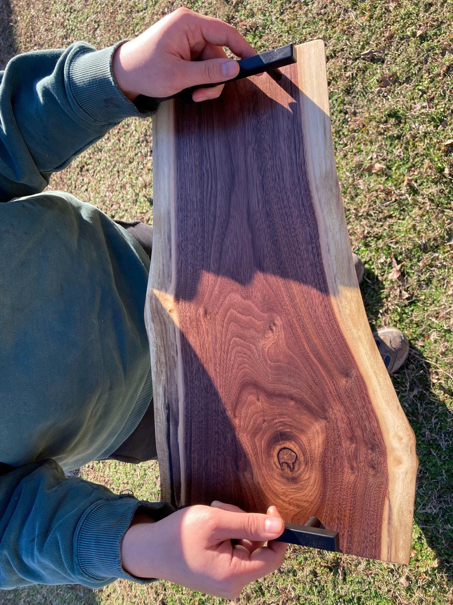 Black walnut live edge serving board / Actual image / ONLY ONE/ Charcuterie Board Live Edge | Hand Made Serving Tray | Cheese Platter Board