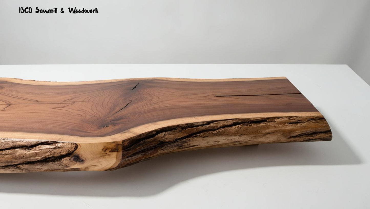 Black Walnut Both Side Live Edge Bar Top | Custom Handmade Solid Wood Countertop | Rustic Natural Bar Table Slab