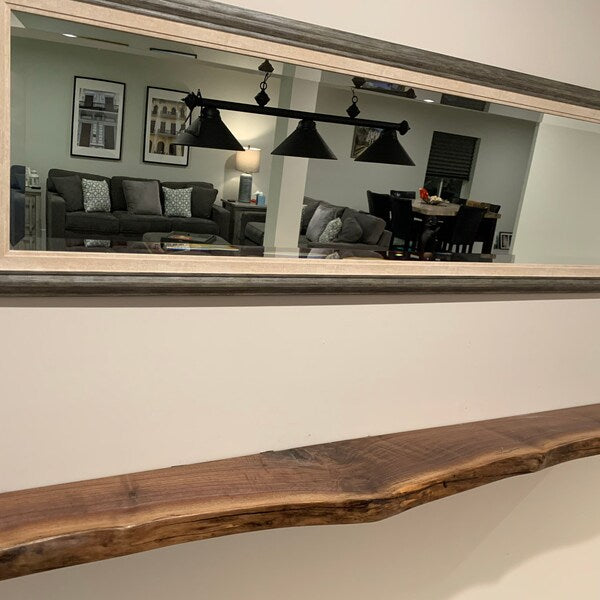 Black Walnut // Heavy-duty Modern Live edge Floating Shelf with a hidden metal bracket