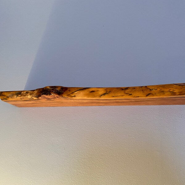 Heavy-duty Modern Live edge Floating Shelf with a hidden metal bracket // Cherry // Red Oak // Sycamore