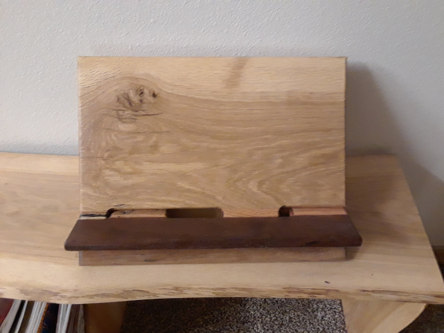 Solid wood Bible holder /Folding book stand /Cookbook stand /Tablet holder /I pad stand / Desk Organizer
