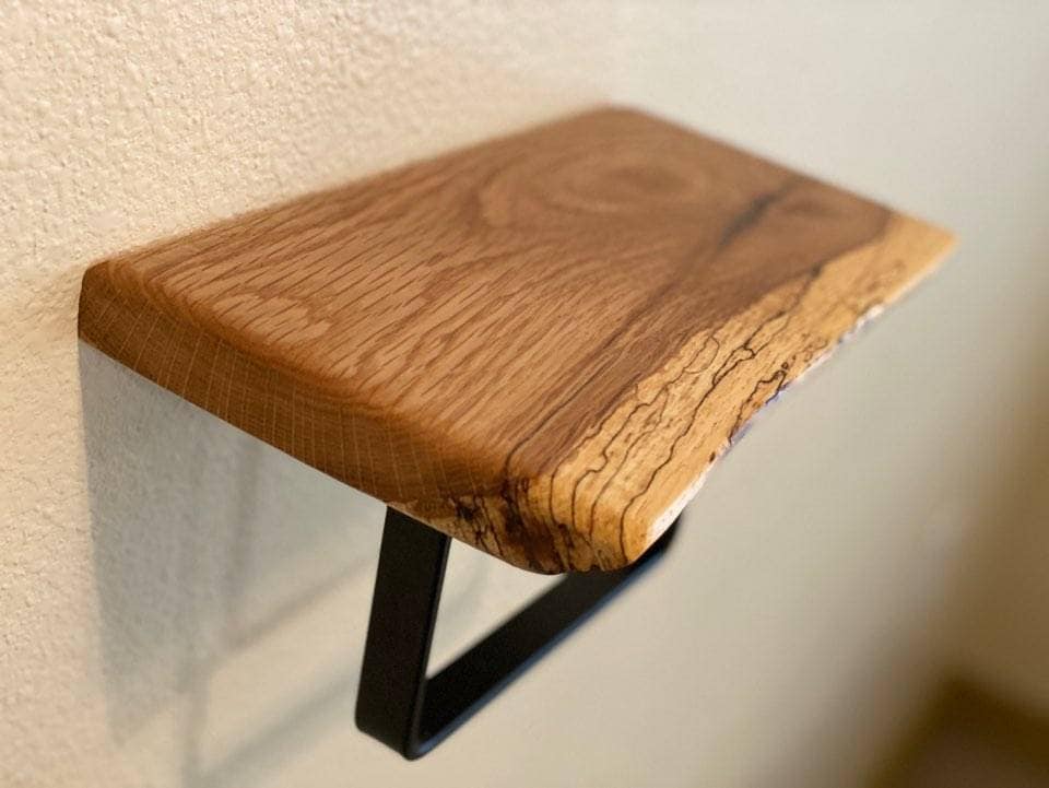 Toilet paper Holder with Rustic Live-edge Floating shelf / Hand towel hanger / Bathroom Deco/ Live-edge Floating shelf / Home Organizer