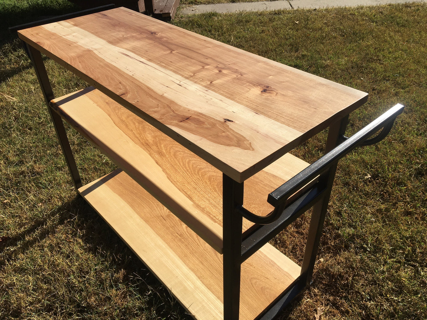 Solid wood Rolling Kitchen Cart / Solid wood Kitchen Island with casters