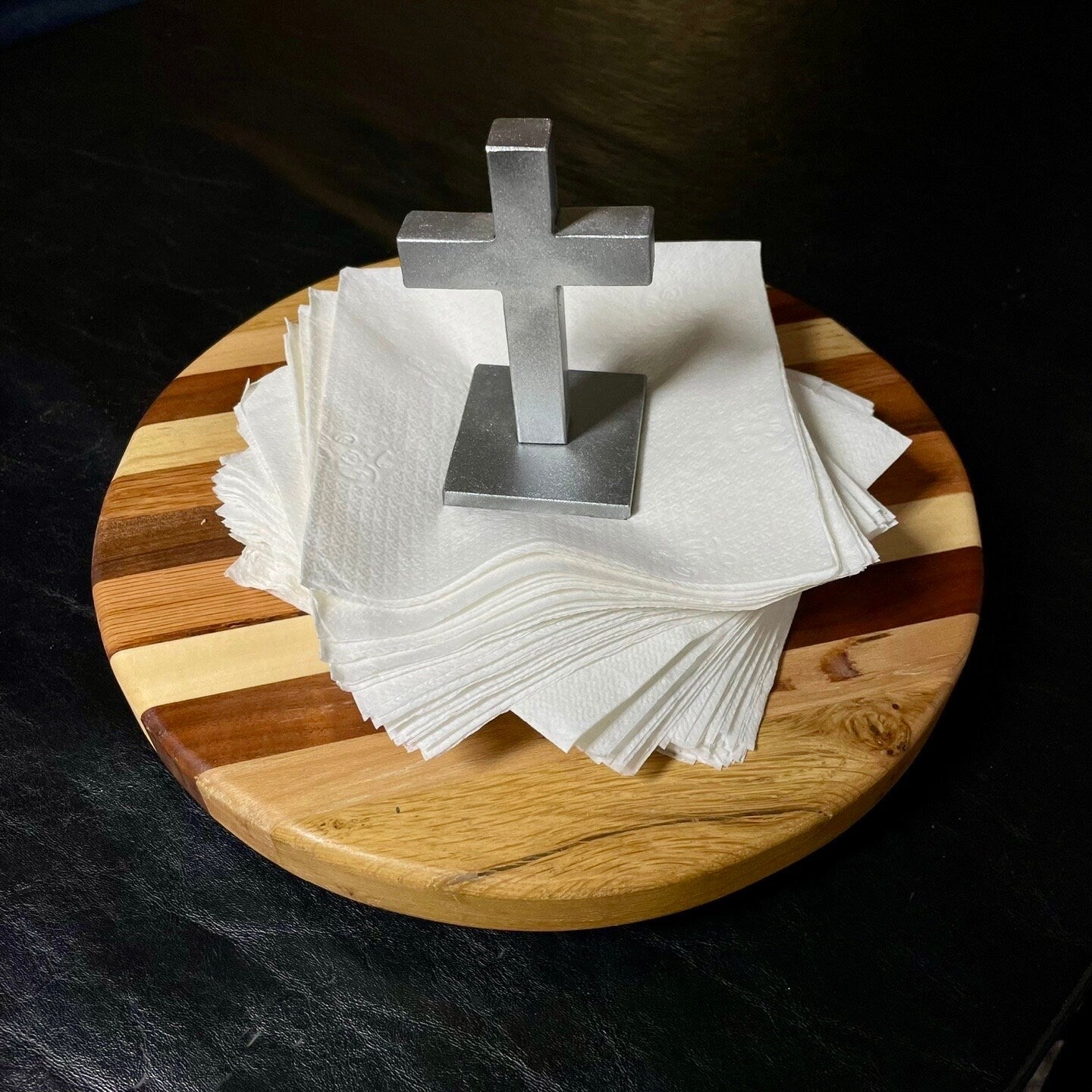 Standing Metal Cross, Minimalist Small Desk Cross, Cross on Stand, Bedroom Cross, Christian Home Decor