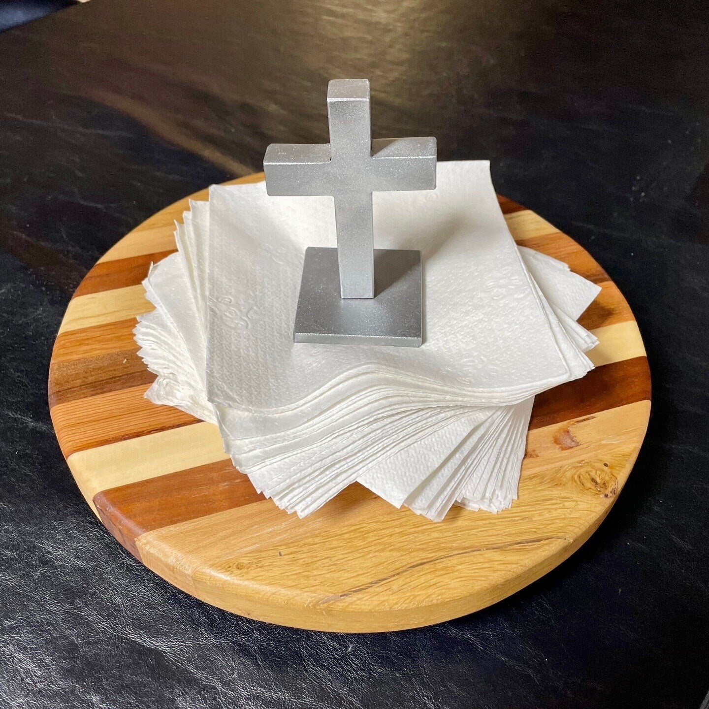 Standing Metal Cross, Minimalist Small Desk Cross, Cross on Stand, Bedroom Cross, Christian Home Decor