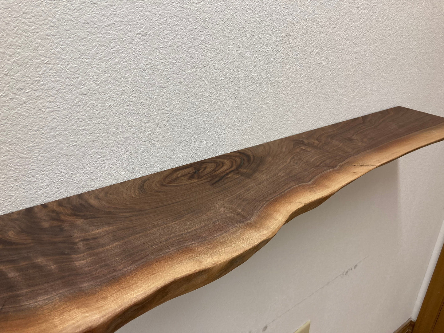Modern Live edge Floating Shelf with T shape blind metal brackets