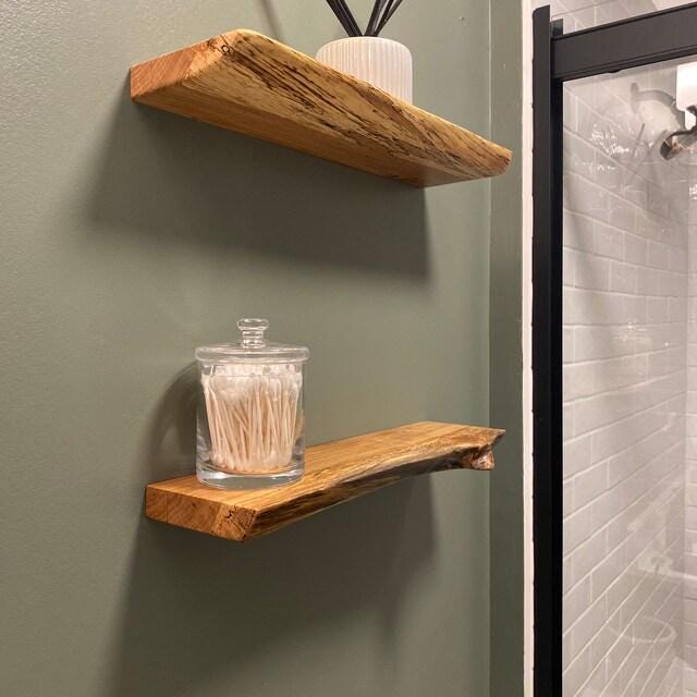 Modern Live edge Floating Shelf with T shape blind metal brackets