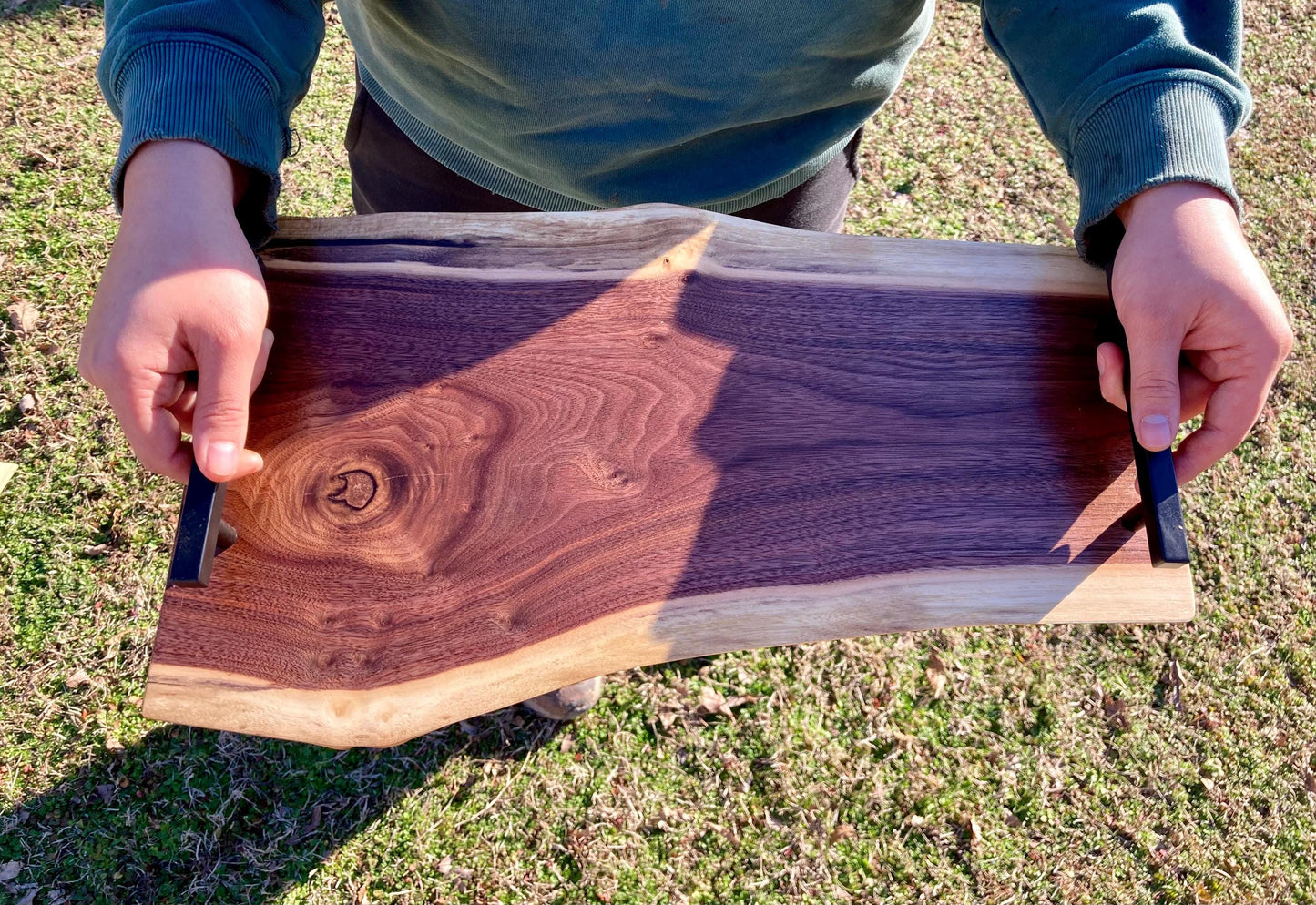 Black walnut live edge serving board / Actual image / ONLY ONE/ Charcuterie Board Live Edge | Hand Made Serving Tray | Cheese Platter Board