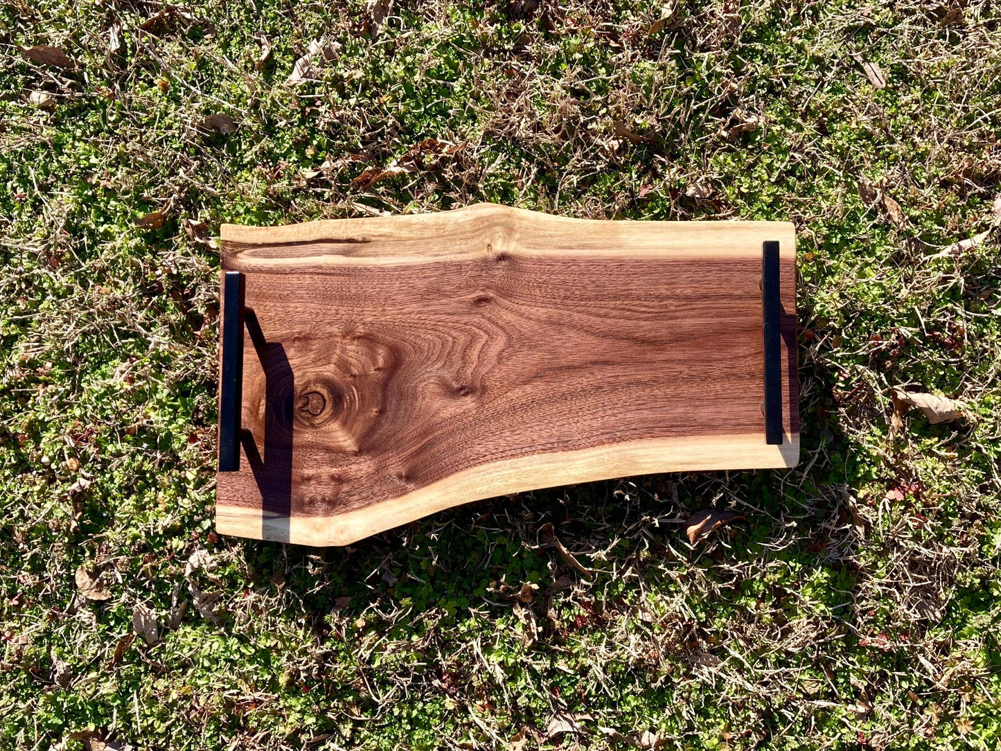 Black walnut live edge serving board / Actual image / ONLY ONE/ Charcuterie Board Live Edge | Hand Made Serving Tray | Cheese Platter Board