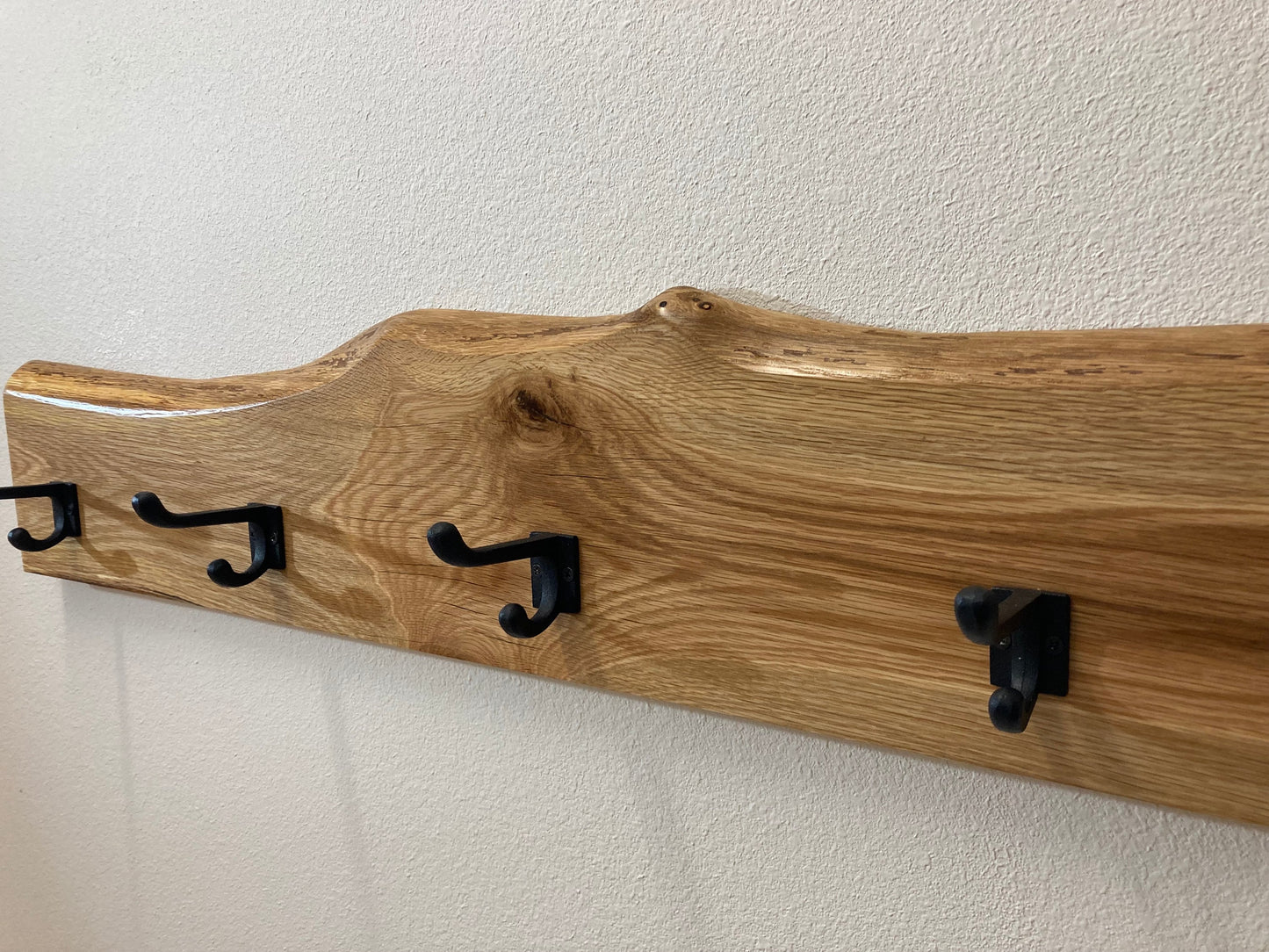 Live edge solid wood coat hook