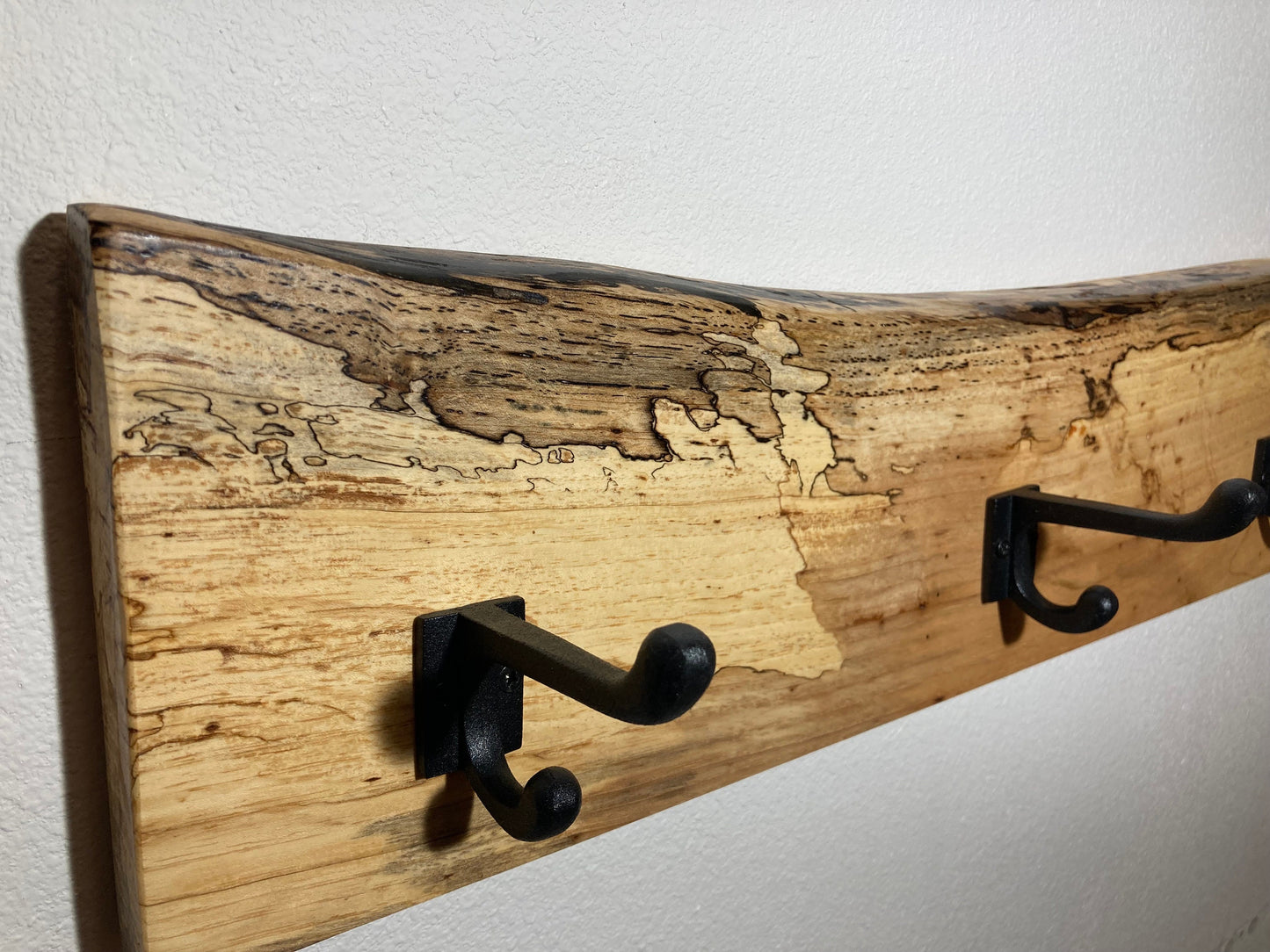 Live edge solid wood coat hook