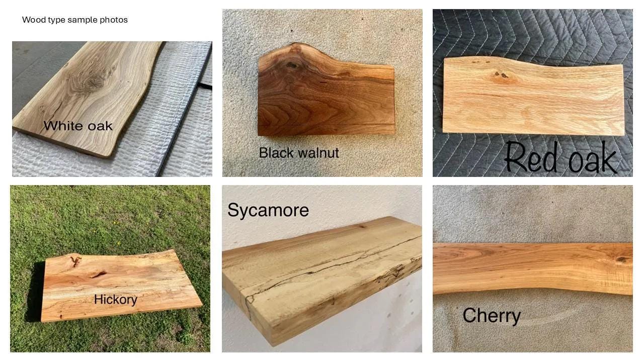 Modern Live edge Floating Shelf with T shape blind metal brackets