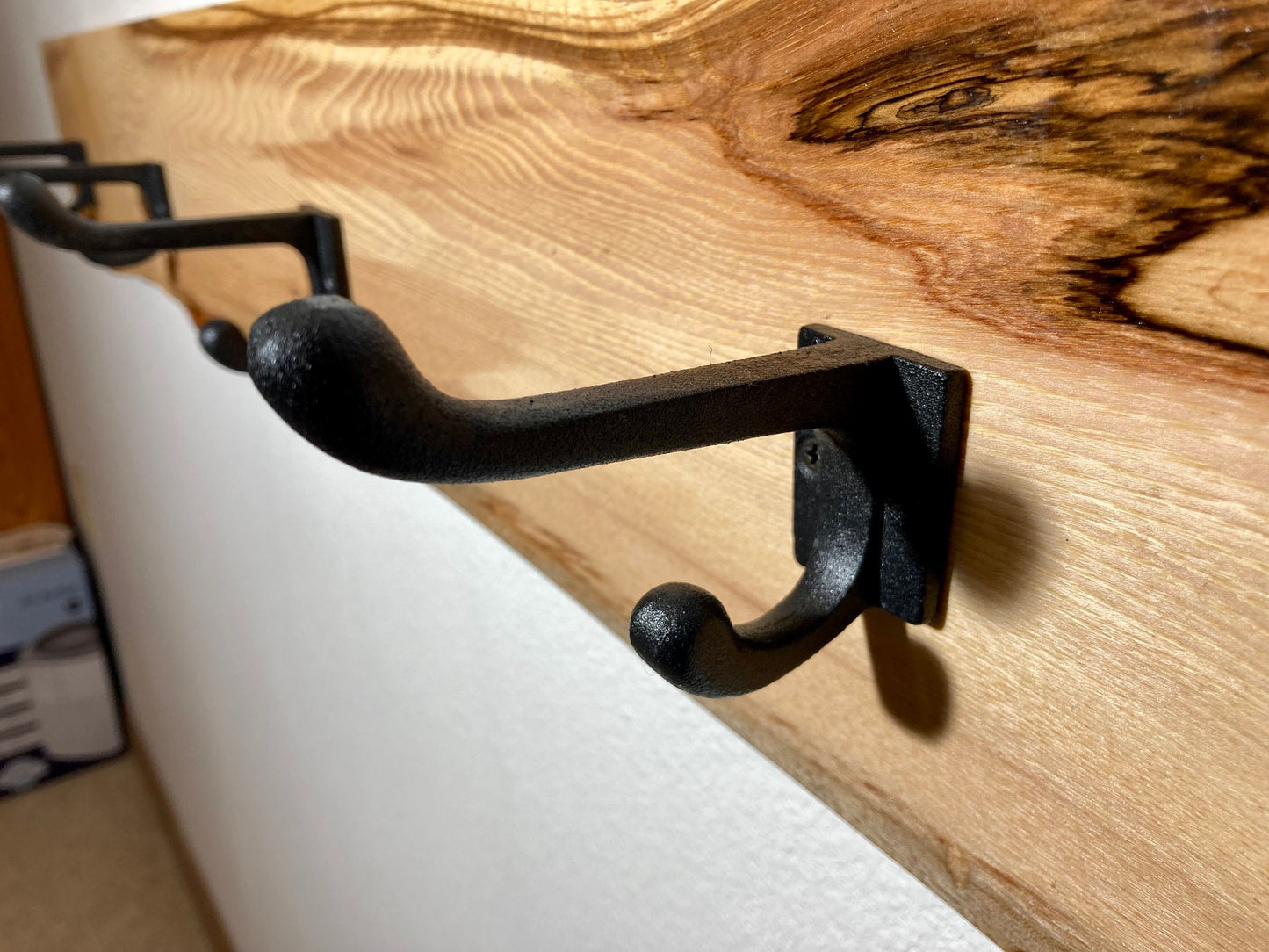 Live edge solid wood coat hook