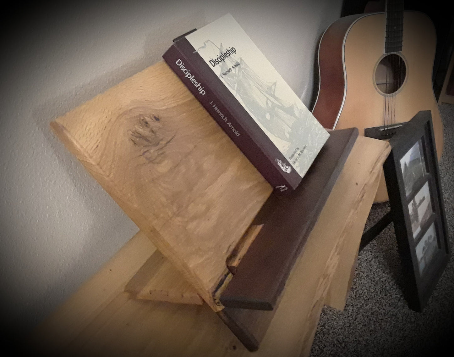 Solid wood Bible holder /Folding book stand /Cookbook stand /Tablet holder /I pad stand / Desk Organizer