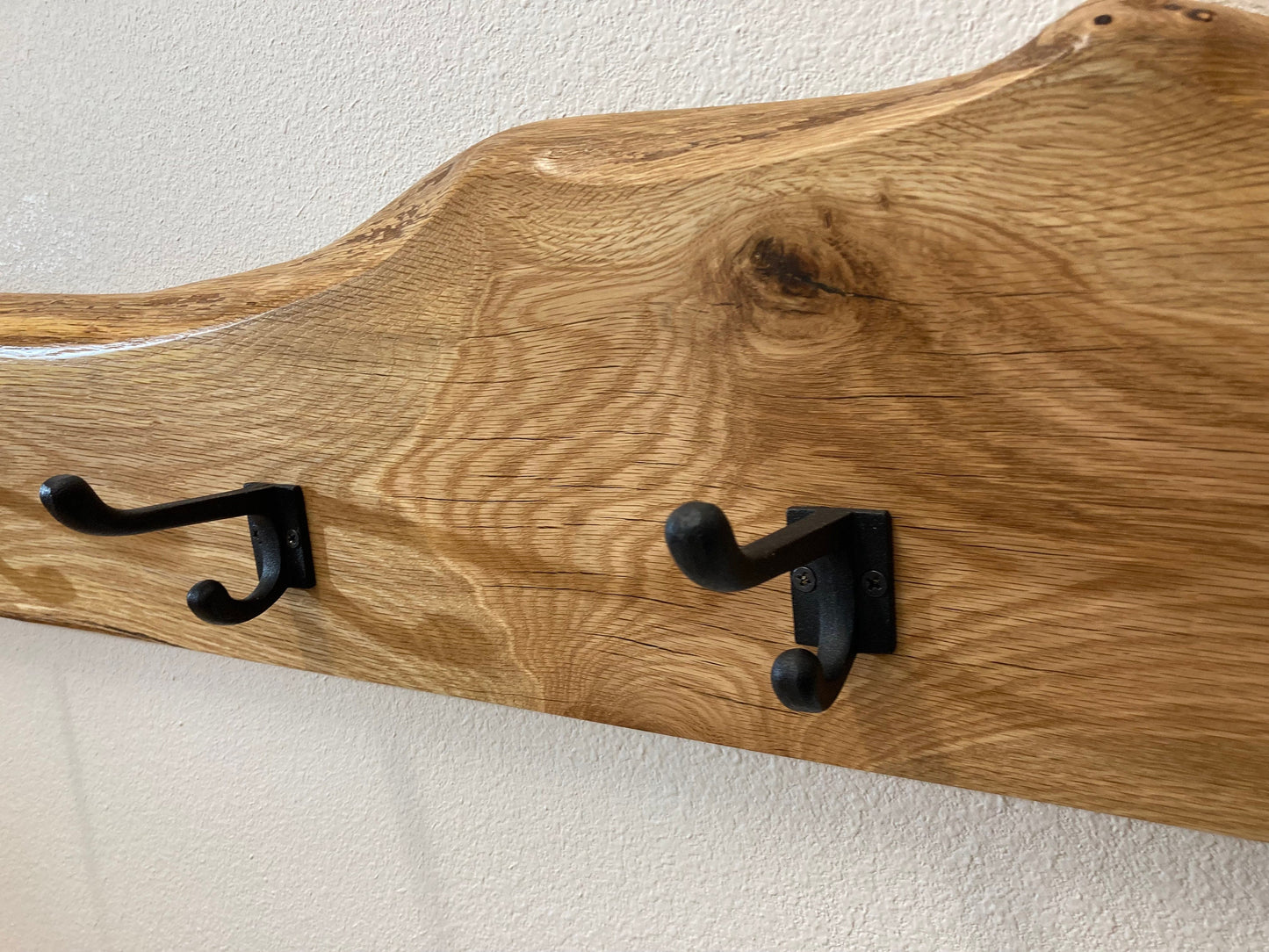 Live edge solid wood coat hook