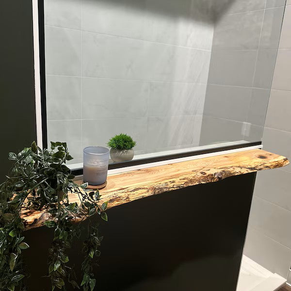 Heavy-duty Modern Live edge Floating Shelf with a hidden metal bracket  //  Cherry // Red Oak // Sycamore