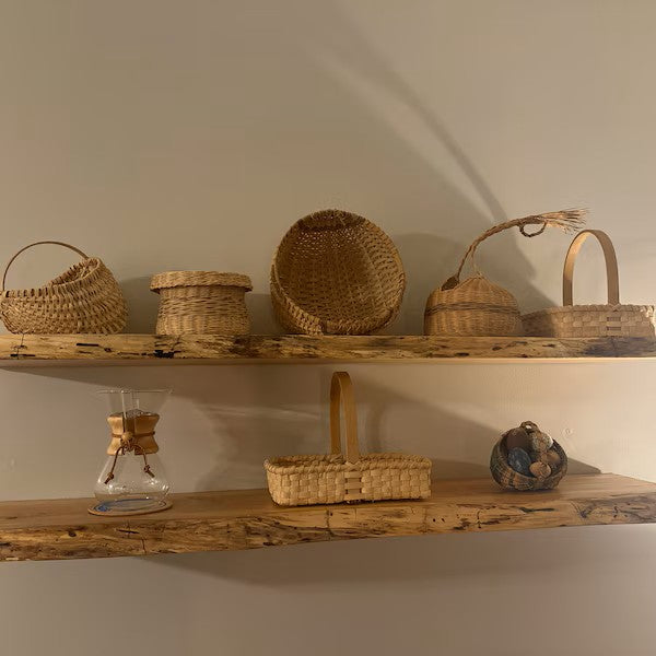 White oak // Heavy-duty Modern Live edge Floating Shelf with a hidden metal bracket
