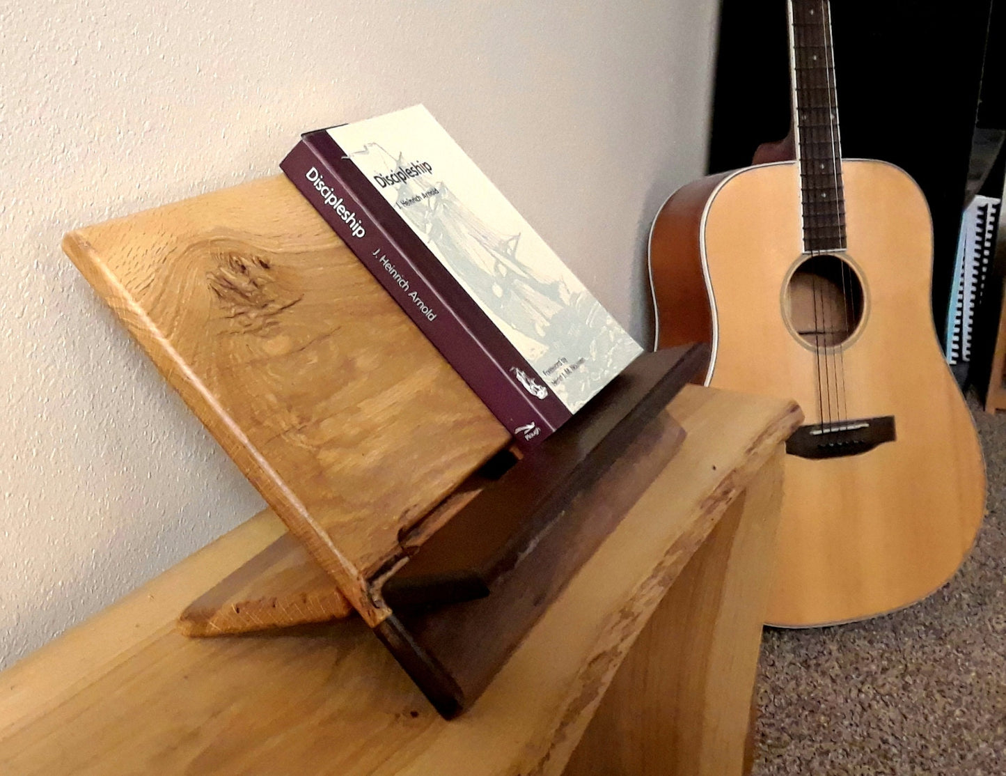 Solid wood Bible holder /Folding book stand /Cookbook stand /Tablet holder /I pad stand / Desk Organizer