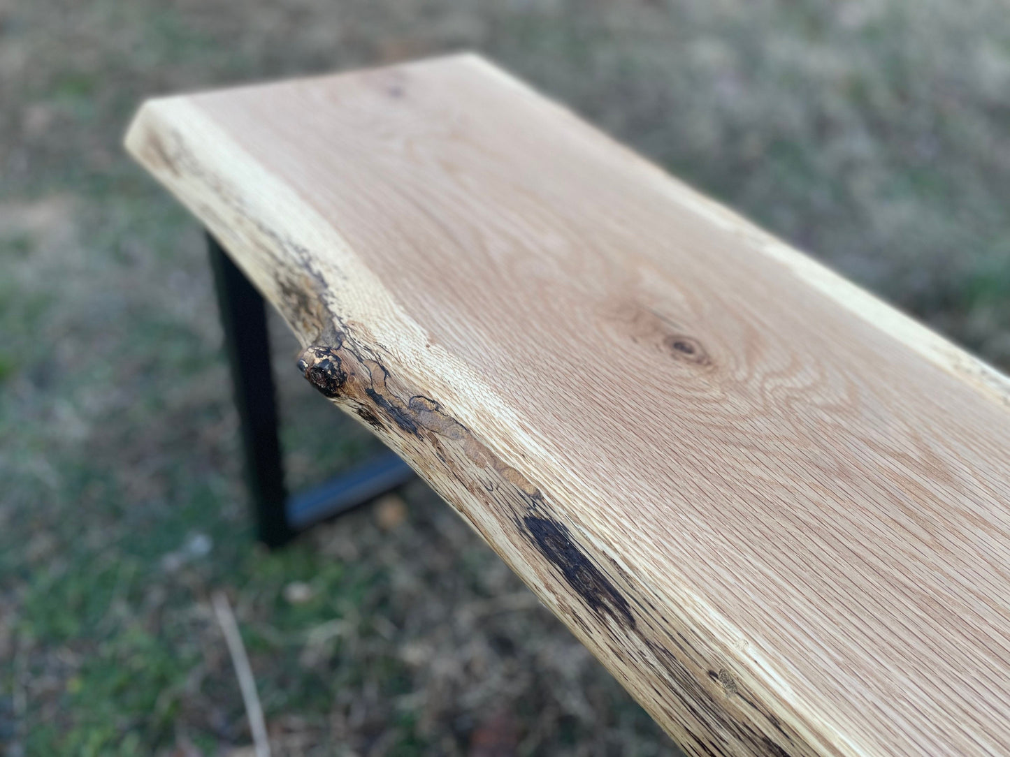Modern Live edge bench / Entry way bench / Hand made Solid wood bench / Black metal leg