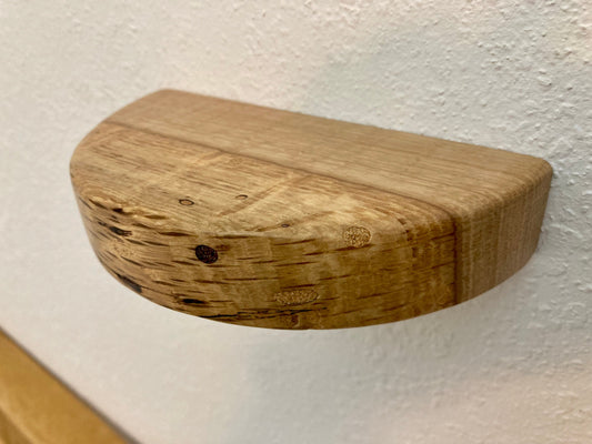 Half moon shape floating shelf / Solid hard wood / Solid hanging hardware