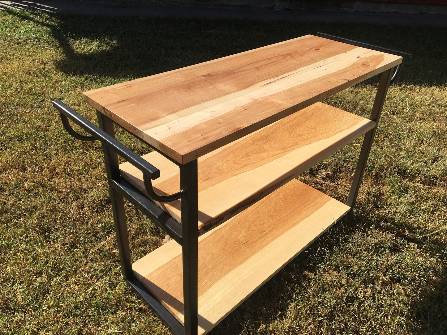 Solid wood Rolling Kitchen Cart / Solid wood Kitchen Island with casters