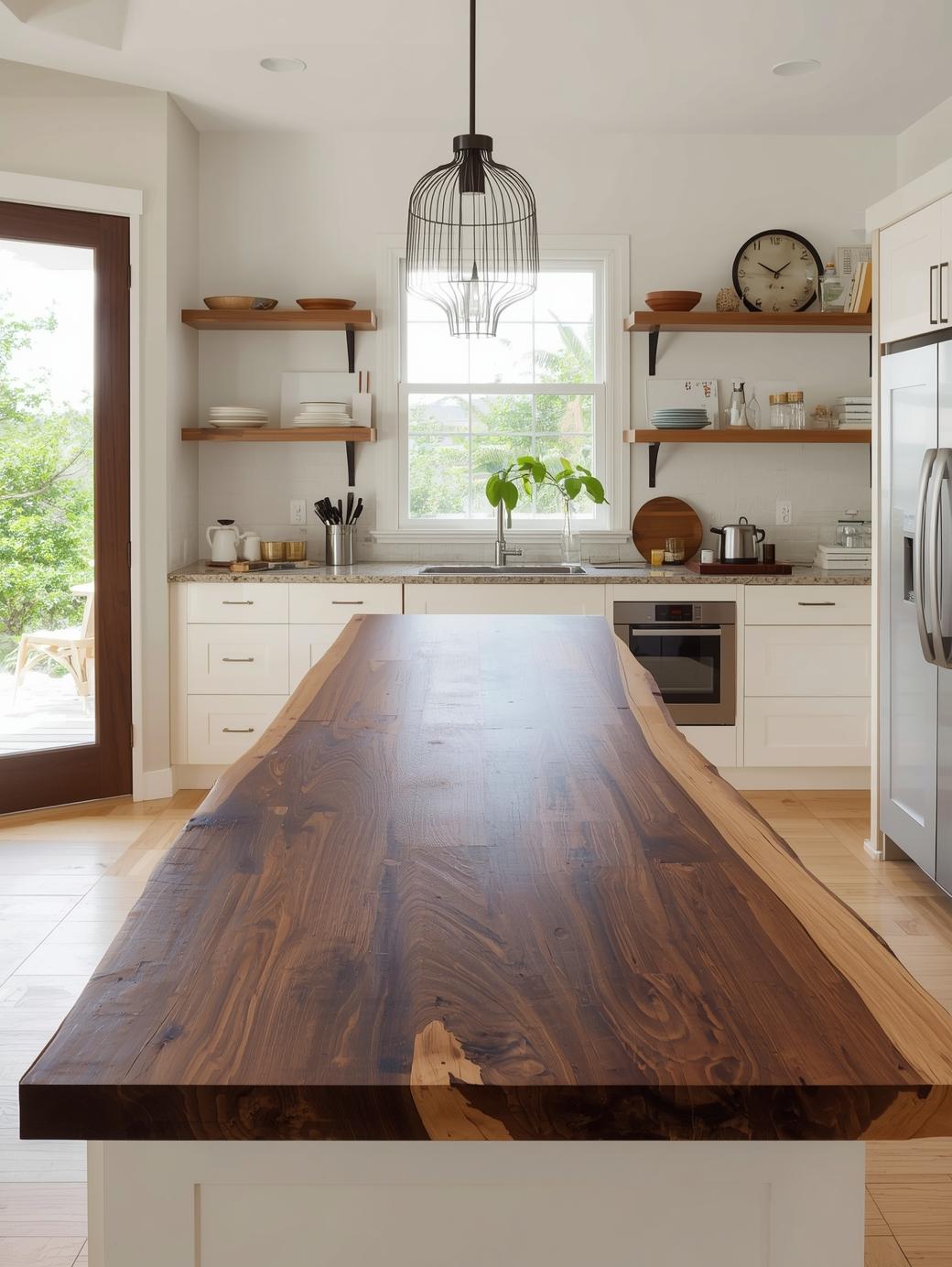 Custom Live Edge Countertop | Epoxy coat l 100% waterproof l Solid Black Walnut Bar Top, Vanity or Kitchen Island | Natural Edge Slab